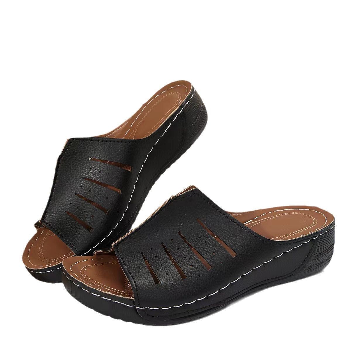 Damen Komfort-Sandalen mit durchbrochenem Obermaterial und rutschfester Sohle R&B