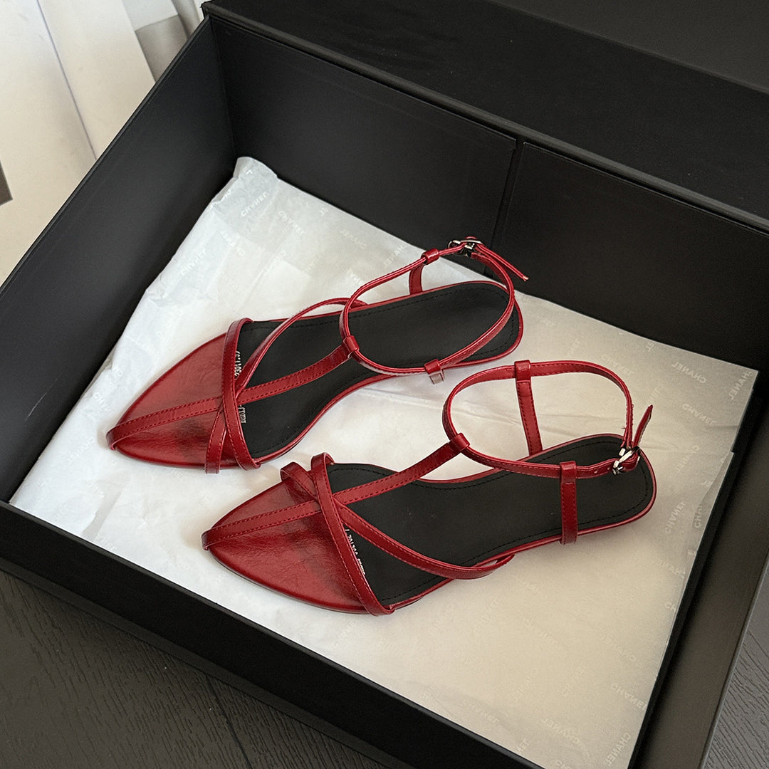 Damen elegante Badesandalen mit steigendem Absatz und schimmerndem Riemendesign R&B