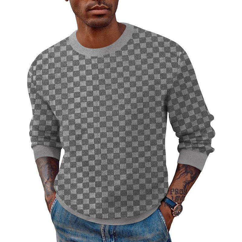 Herren rundhals Strickpullover im modernen Design mit strukturierter Oberfläche R&B