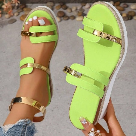 Damen Trendige und bequeme Keilsandalen mit verstellbaren Riemen R&B