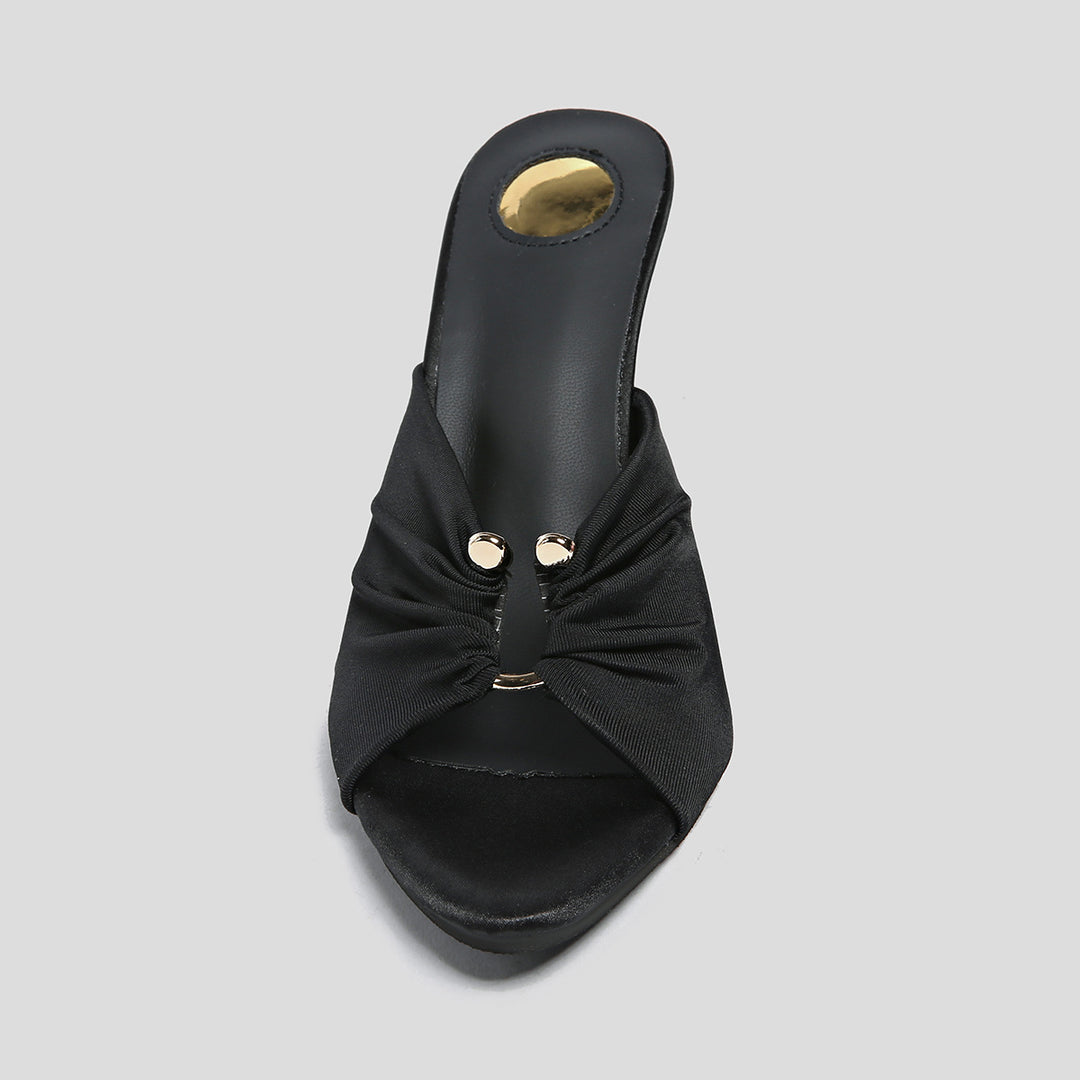 Damen Slingback-Pumps mit raffinierter Faltenapplikation und geschwungenem Absatz R&B