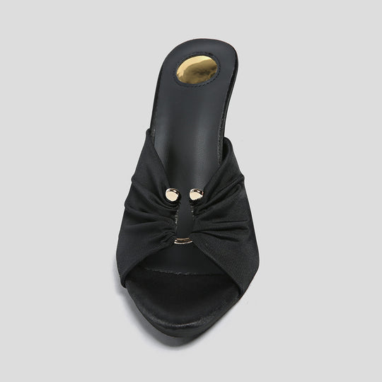 Damen Slingback-Pumps mit raffinierter Faltenapplikation und geschwungenem Absatz R&B