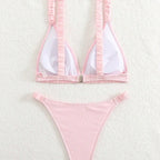 Damen Triangel-Bikini-Set mit verspieltem Rüschendesign R&B
