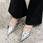 Damen Elegante und funkelnde Pumps mit spitzem Design und glamourösem Akzent R&B