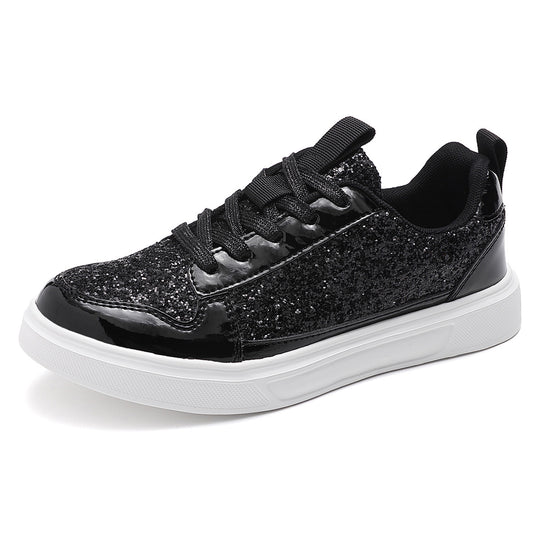 Damen nan Glitzer-Freizeitsneaker mit Metallic-Details, gepolstertem Einstieg und rutschfester Gummisohle R&B