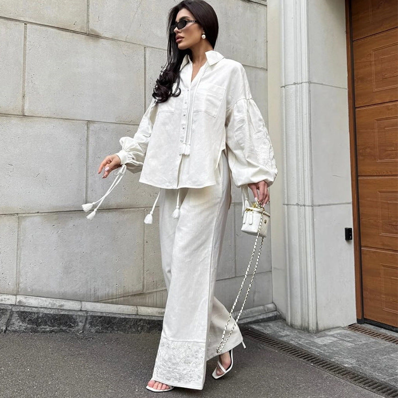 Damen lässige Loungewear-Kombination mit geblümtem Design R&B