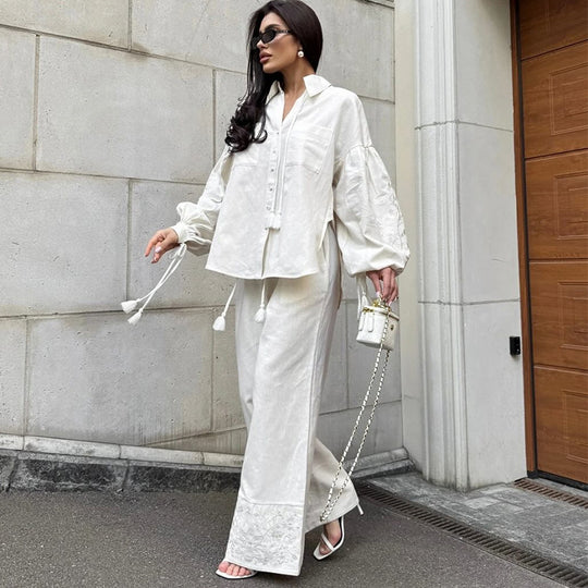 Damen lässige Loungewear-Kombination mit geblümtem Design R&B