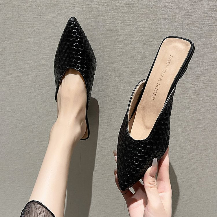 Damen elegante Mules mit modernem Wabenmuster und komfortablem Blockabsatz R&B