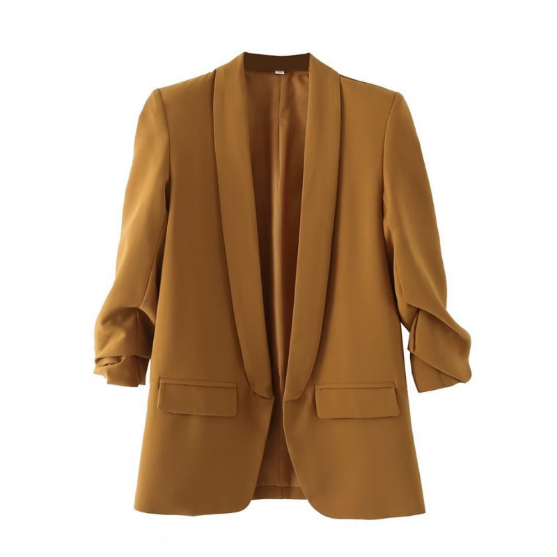 Damen Taillierter Offener Blazer R&B