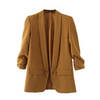 Damen Taillierter Offener Blazer