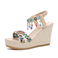 Damen Wedge-Sandalen mit bunten dekorativen Details R&B