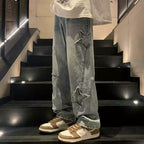 Herren lässige Jeans mit Sterne-Stickerei