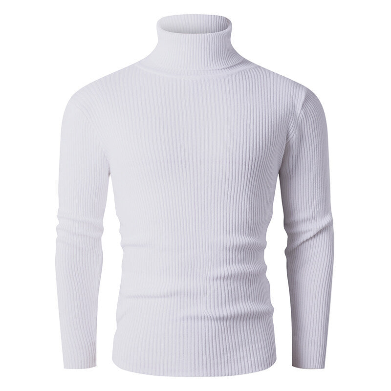 Herren Rollkragenpullover aus geripptem Strick R&B