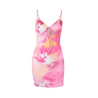 Damen figurbetontes Sommerkleid mit trägerlosem Design und verführerischem Krawattenverschluss R&B