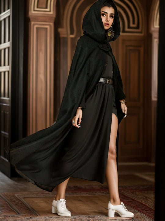 Damen eleganter Maxikleid-Mantel mit schwingendem Schnitt und einzigartigem Design R&B