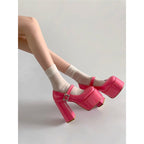 Damen Plattform Pumps mit eleganter Schnalle R&B