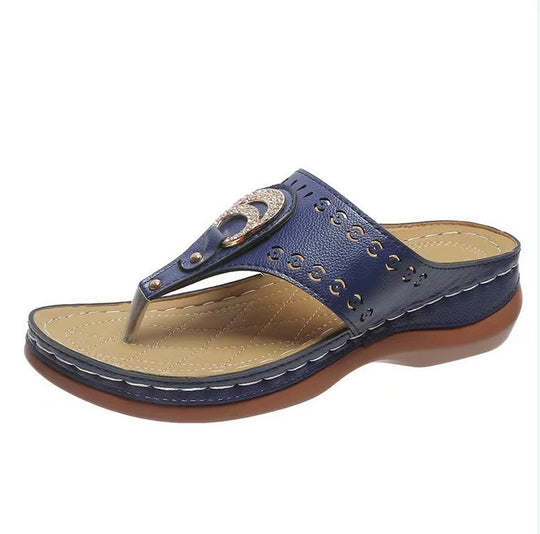 Damen Wedge-Sandaletten mit stilvollem Dekor und gepolstertem Fußbett R&B