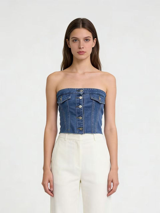Damen Jeans Bustier Top R&B