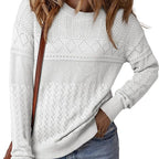 Damen Strickpullover mit strukturiertem Muster und Rundhalsausschnitt R&B