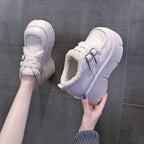 Damen High-Top Sneakers mit warmem Innenfutter und modischem Doppelschnallen-Design R&B