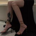 Damen elegante Sandalen mit glamourösen Riemen und hohem Absatz R&B