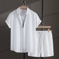 Damen Freizeitanzug mit kurzen Ärmeln und elastischen Shorts