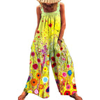 Damen lässiger Jumpsuit mit floralem Muster und weitem Schnitt R&B