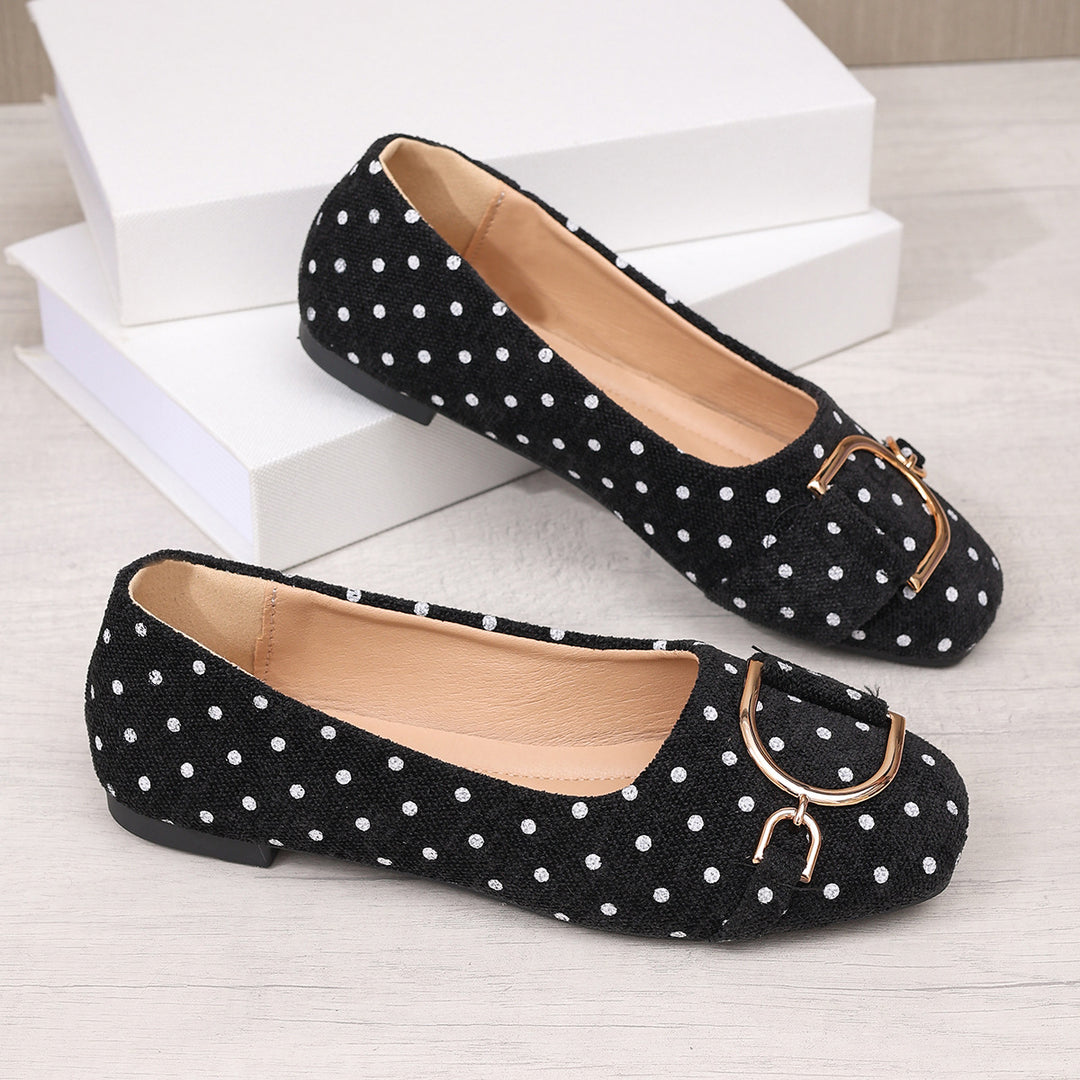 Damen Ballerinas mit Glitzerakzenten und modischem Punktedesign R&B