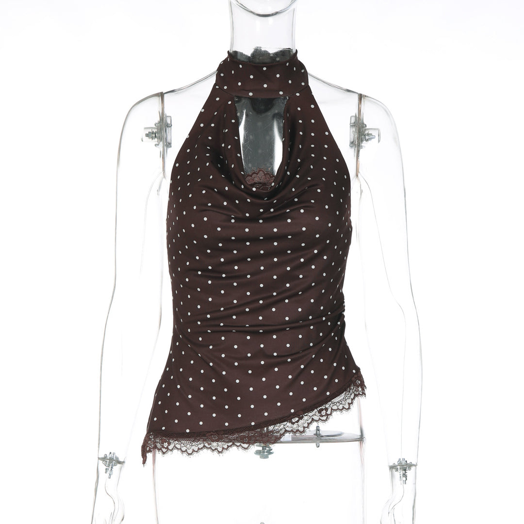 Damen Figurnahes Haltertop mit verspieltem Punktedesign R&B