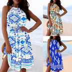 Damen Sommerkleid mit regulierbarem Ausschnitt und lockerem Schnitt R&B