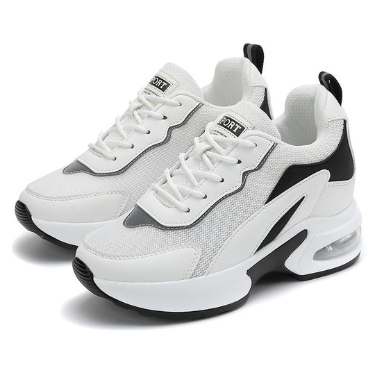 Damen nan luftgepolsterte Plateau-Sneaker mit sichtbarer Fersenluftkapsel und atmungsaktivem Mesh R&B