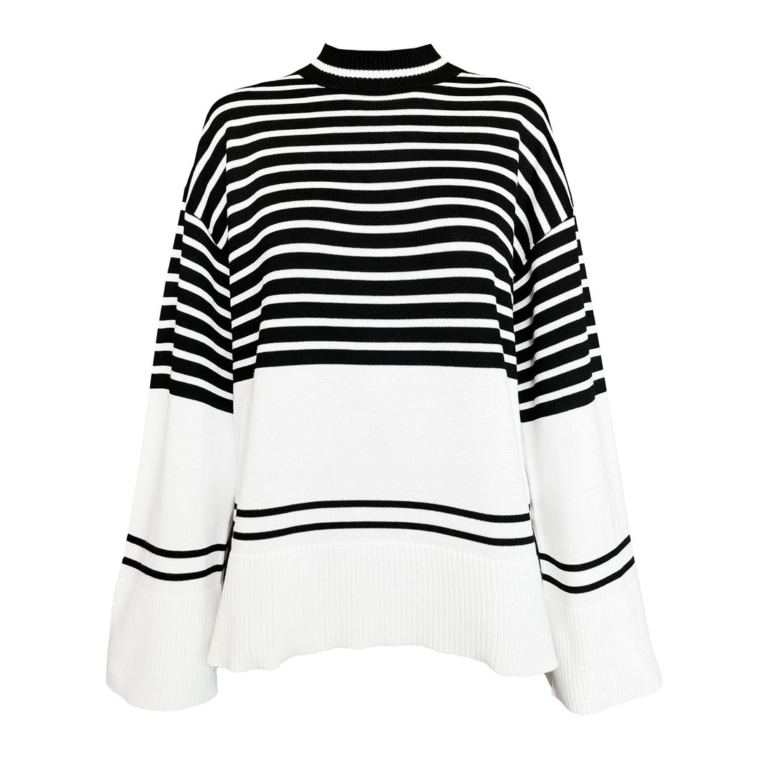 Damen Oversized Strickpullover im maritimen Design R&B