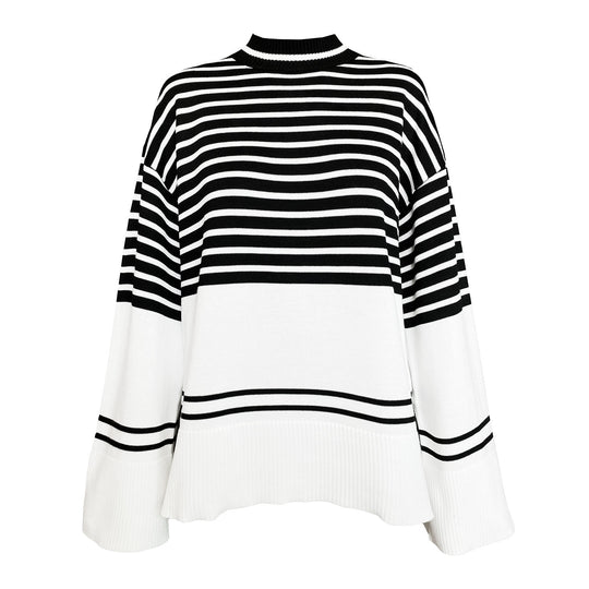 Damen Oversized Strickpullover im maritimen Design R&B