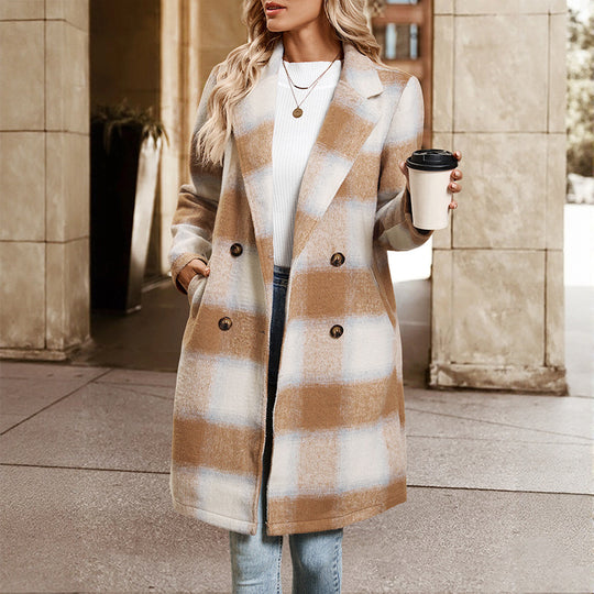 Damen eleganter Wollmantel R&B
