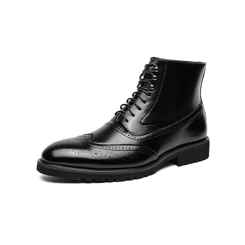 Damen Elegante Hochgeschlossene Schnürstiefel aus Leder R&B