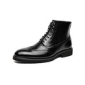 Damen Elegante Hochgeschlossene Schnürstiefel aus Leder R&B