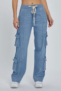 Damen Cargo-Jeans mit weiten Beinen und praktischen Taschen R&B