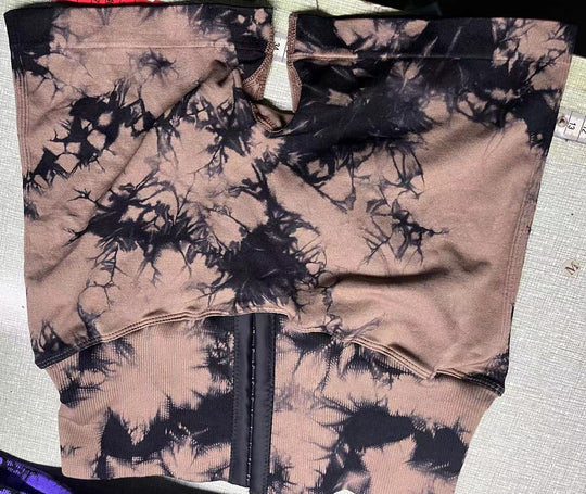 Damen Modische Radlerhosen mit höhenverstellbarem Bund und einzigartigem Batikdesign R&B
