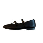 Damen Elegante und bequeme Mary Jane Ballerinas mit modischem Riemen und hochwertiger Leder-Oberfläche R&B