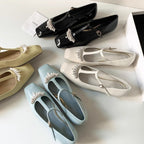 Damen Elegante und stilvolle Ballerinas mit Perlenapplikation