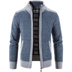 Herren Strickjacke mit modernem Stehkragen und strukturiertem Design R&B