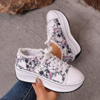 Damen Modische Sneakers mit floralem Print und gepolsterter Sohle R&B
