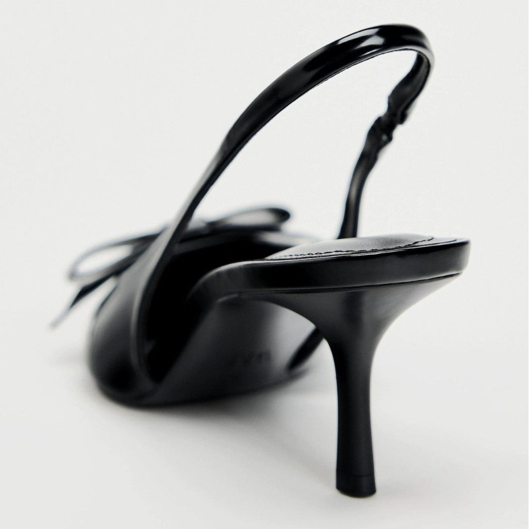 Damen Slingback High Heels mit dekorativer Schleifenapplikation R&B