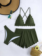 Damen Triangel-Bikini mit Shorts R&B