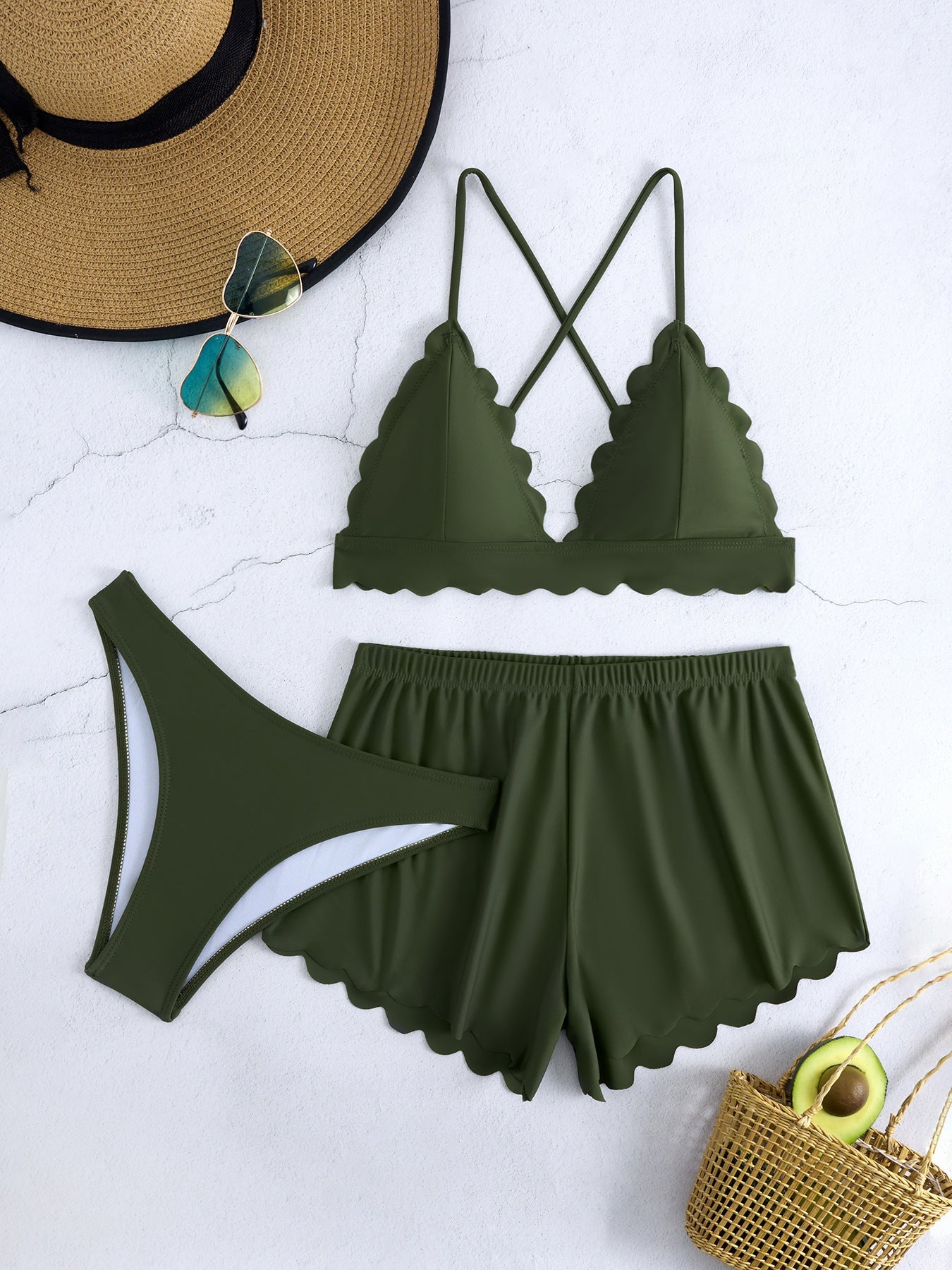 Damen Triangel-Bikini mit Shorts R&B