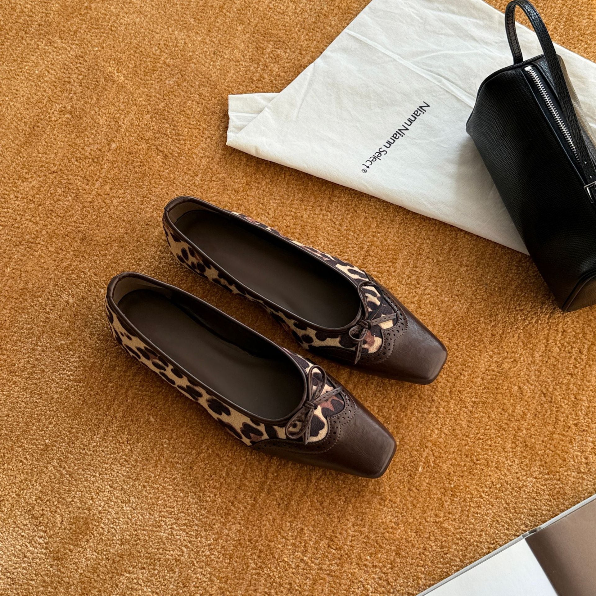 Damen Elegante Ballerinas mit gestepptem Obermaterial und dekorativer Schleife R&B
