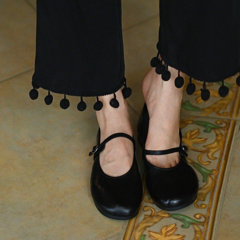 Damen Ballerina mit praktischem Riemen und gepolsterter Innensohle R&B