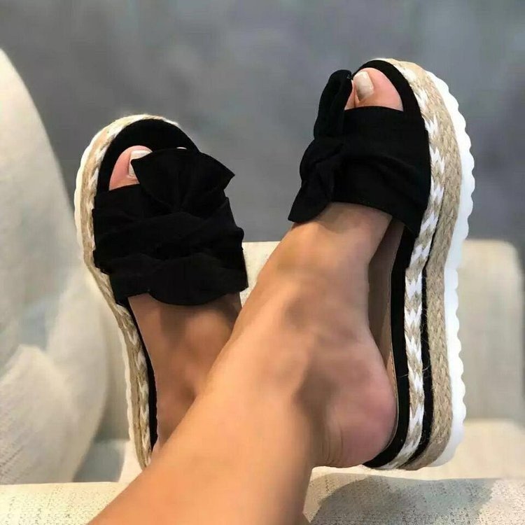 Damen Wedge-Pantoletten mit modischem Schleifen-Detail R&B