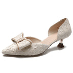 Damen Elegante Slippers mit dekorativer Schleifenapplikation und feinem Spitzenmuster