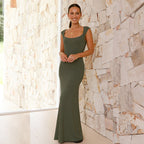 Damen Maxikleid mit elegantem schulterfreiem Design und figurbetontem Schnitt R&B